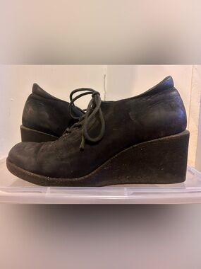 Arche Suede Black Wedge Lace-Up Women's Shoe
